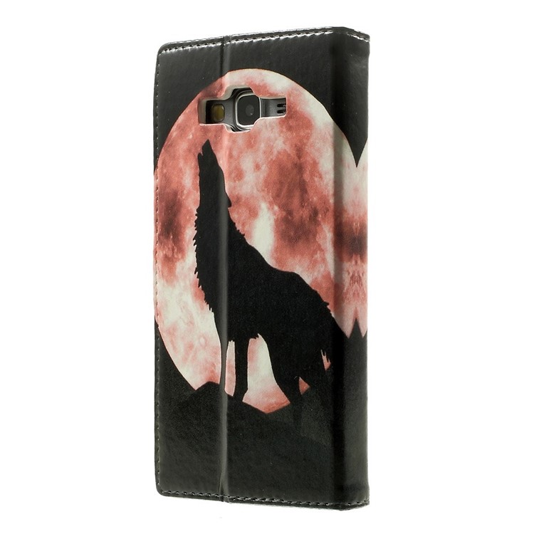 Folio Stand Leather Case Wallet for Samsung Galaxy Grand Prime SM-G530H - Howling Wolf-2