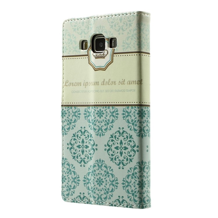 Crown & Moroccan Pattern Leather Wallet Shell for Samsung Galaxy A5 SM-A500F w/ Stand-2