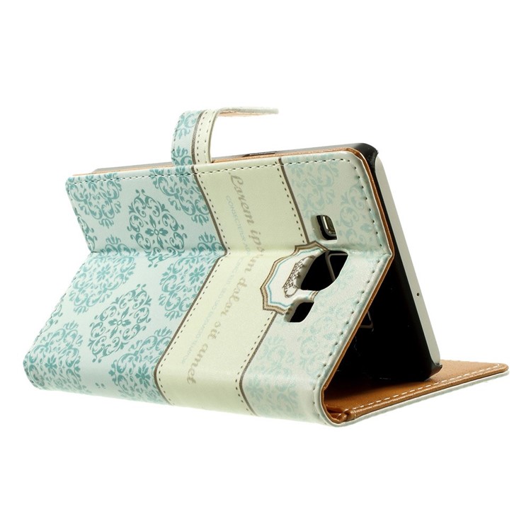 Crown & Moroccan Pattern Leather Wallet Shell for Samsung Galaxy A5 SM-A500F w/ Stand-4