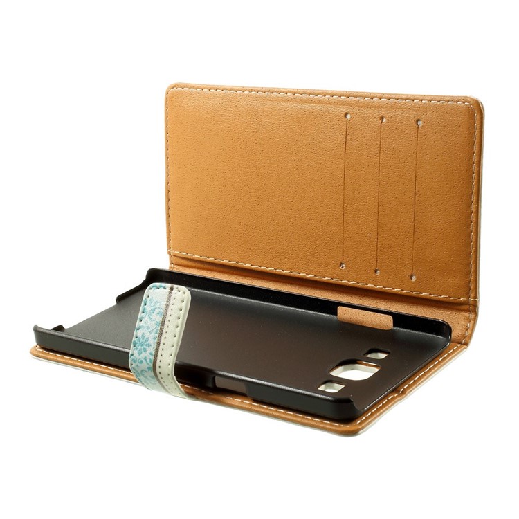 Crown & Moroccan Pattern Leather Wallet Shell for Samsung Galaxy A5 SM-A500F w/ Stand-5