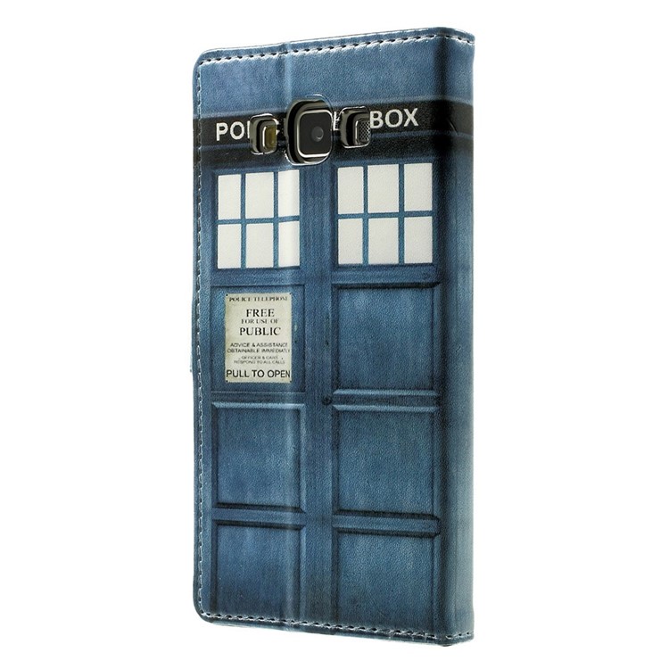 Police Public Call Box Leather Stand Case for Samsung Galaxy A5 SM-A500F-2