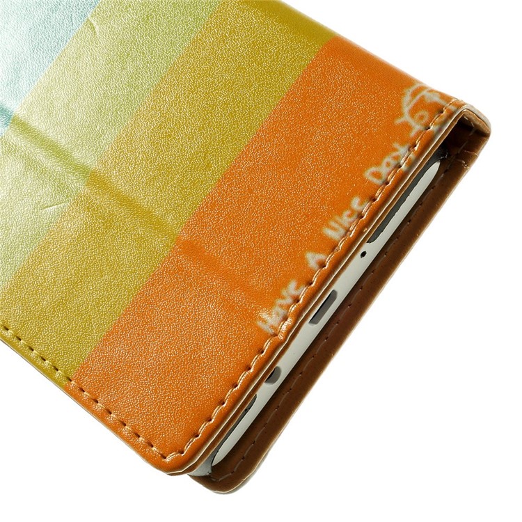 Colorized Stripes Leather Stand Case Shell for Samsung Galaxy A5 SM-A500F-10