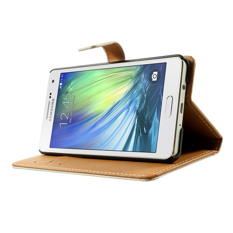 Colorized Stripes Leather Stand Case Shell for Samsung Galaxy A5 SM-A500F-3