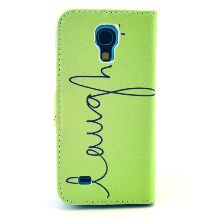 Letter "Laugh" Pattern for Samsung Galaxy S4 mini Leather Stand Wallet Cover-2