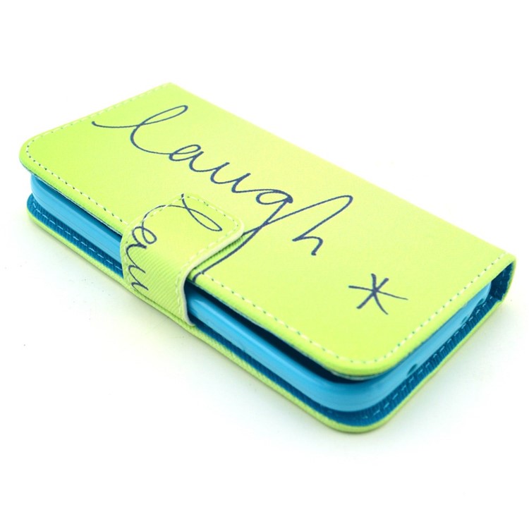 Letter "Laugh" Pattern for Samsung Galaxy S4 mini Leather Stand Wallet Cover-3