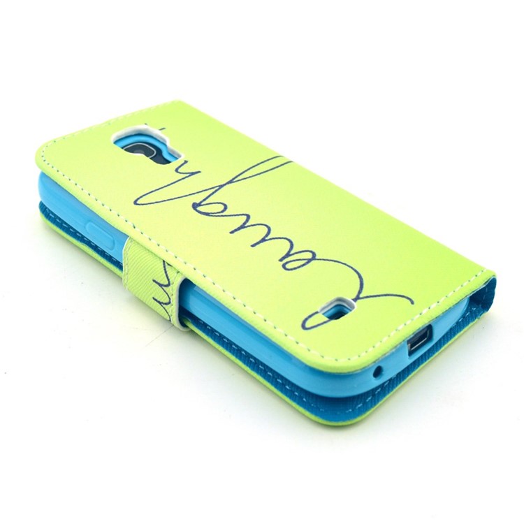Letter "Laugh" Pattern for Samsung Galaxy S4 mini Leather Stand Wallet Cover-4