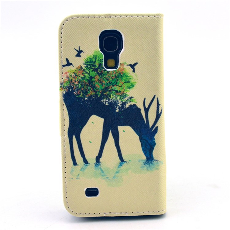 Watering a Life into Itself Pattern Leather Case for Samsung Galaxy S4 mini I9190 w/ Stand & Card Slots-2