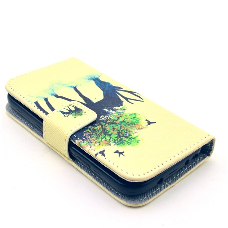 Watering a Life into Itself Pattern Leather Case for Samsung Galaxy S4 mini I9190 w/ Stand & Card Slots-3