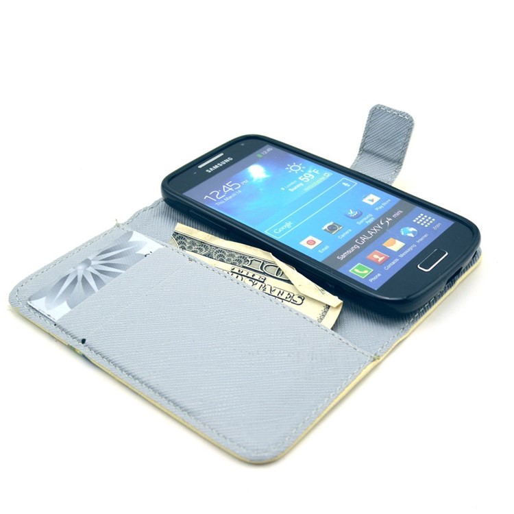 Watering a Life into Itself Pattern Leather Case for Samsung Galaxy S4 mini I9190 w/ Stand & Card Slots-5