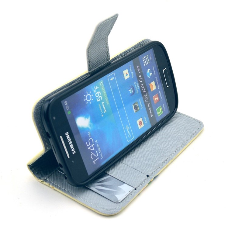 Watering a Life into Itself Pattern Leather Case for Samsung Galaxy S4 mini I9190 w/ Stand & Card Slots-6