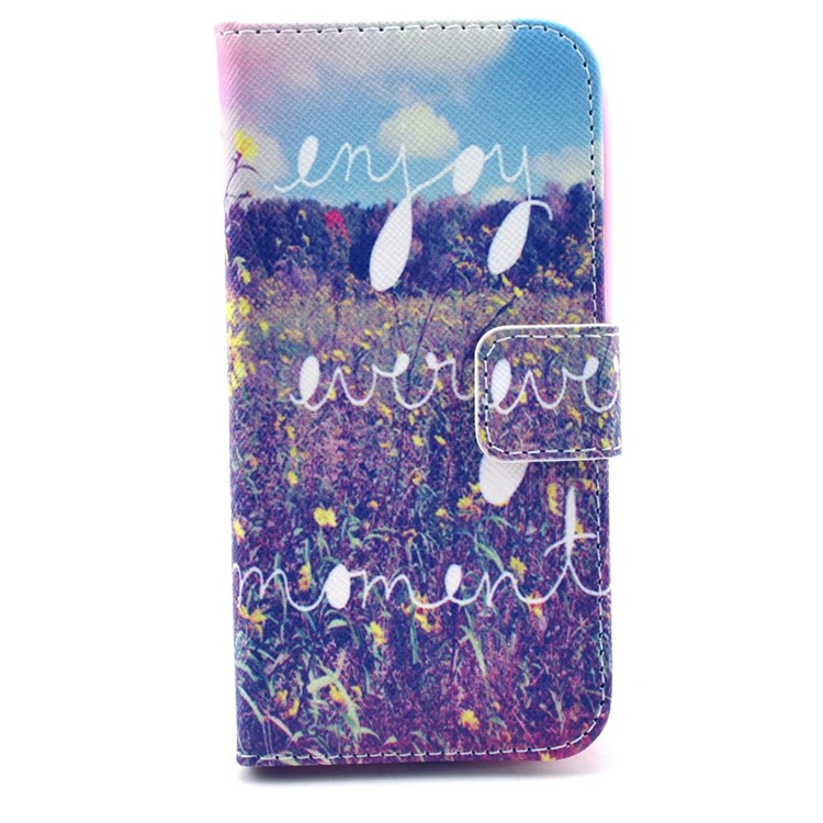 Flowers & Quote Pattern Flip Leather Wallet Stand Case Cover for Samsung Galaxy S4 mini-1
