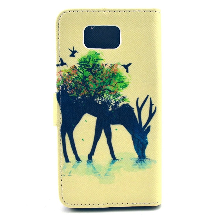 Wallet Leather Stand Case for Samsung Galaxy Alpha SM-G850F SM-G850A - Deer & Tree-2