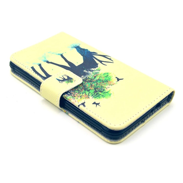 Wallet Leather Stand Case for Samsung Galaxy Alpha SM-G850F SM-G850A - Deer & Tree-3