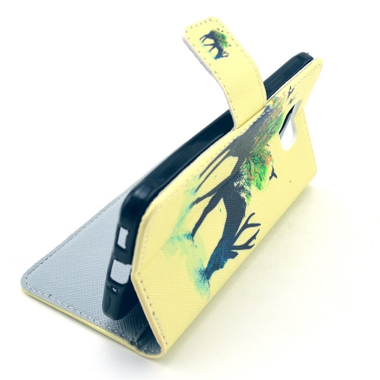 Wallet Leather Stand Case for Samsung Galaxy Alpha SM-G850F SM-G850A - Deer & Tree-6
