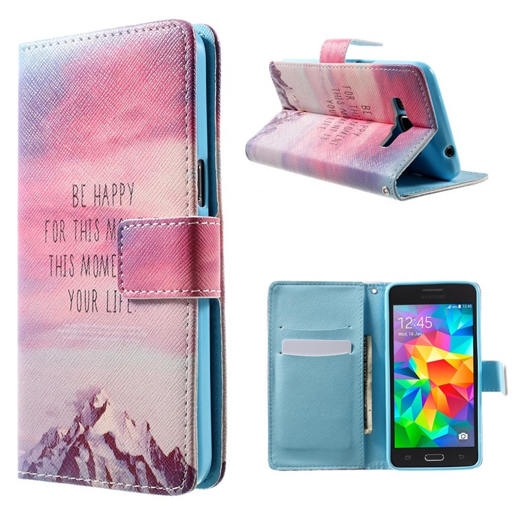 For Samsung Galaxy Grand Prime SM-G530H Leather Case - Quote & Snow Mountain-1