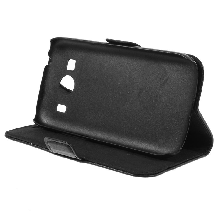 DOORMOON Genuine Leather Case for Samsung Galaxy Ace 4 SM-G357FZ / Ace Style LTE G357 w/ Stand - Black-4