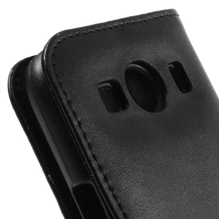 DOORMOON Genuine Leather Case for Samsung Galaxy Ace 4 SM-G357FZ / Ace Style LTE G357 w/ Stand - Black-9