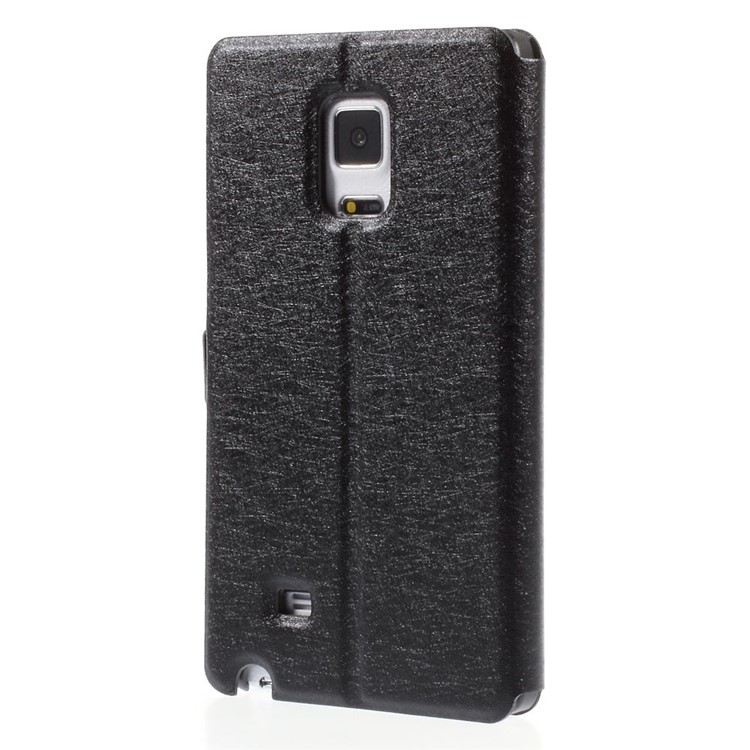 For Samsung Galaxy Note Edge N915A N915T Leather Case Silk Texture with Dual View Windows - Black-2