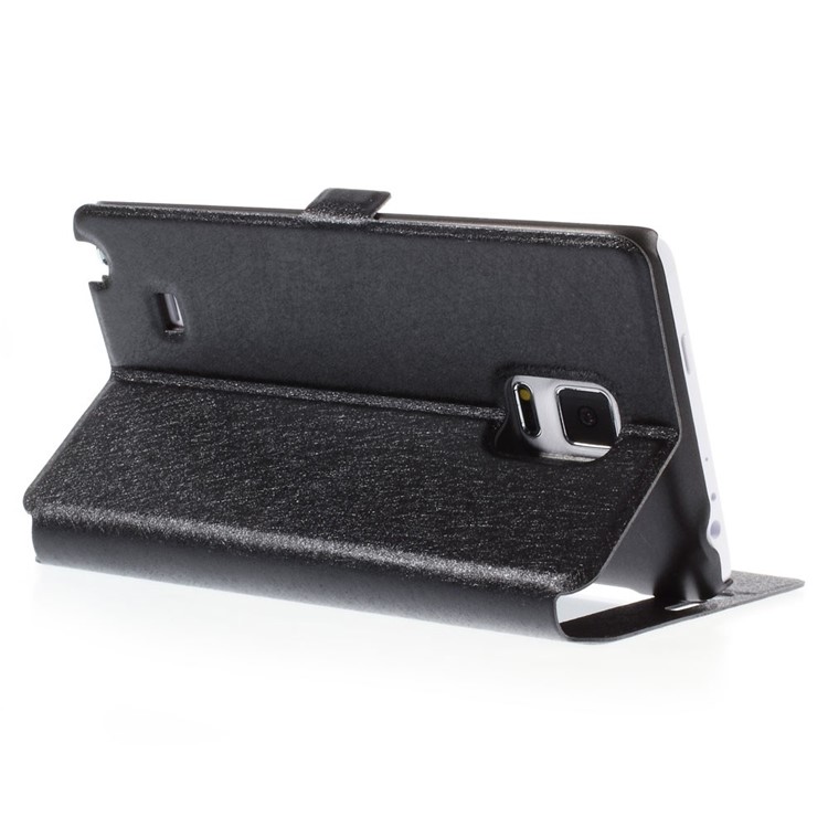 For Samsung Galaxy Note Edge N915A N915T Leather Case Silk Texture with Dual View Windows - Black-5