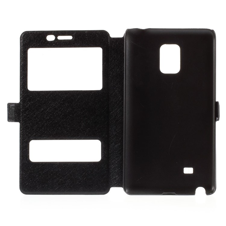 For Samsung Galaxy Note Edge N915A N915T Leather Case Silk Texture with Dual View Windows - Black-7