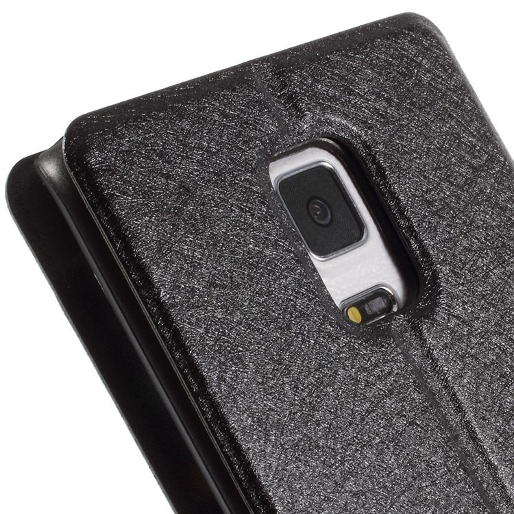 For Samsung Galaxy Note Edge N915A N915T Leather Case Silk Texture with Dual View Windows - Black-9