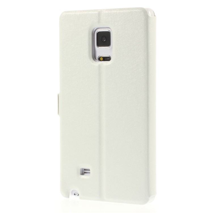 For Samsung Galaxy Note Edge N915A N915T Silk Texture Dual View Windows Leather Stand Case - White-2