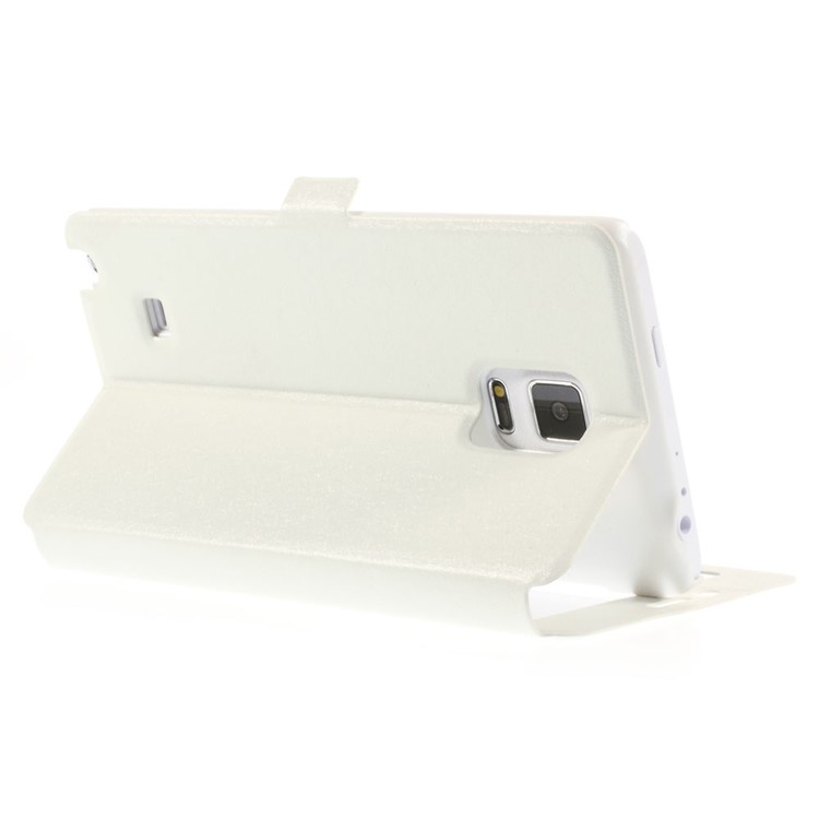 For Samsung Galaxy Note Edge N915A N915T Silk Texture Dual View Windows Leather Stand Case - White-5