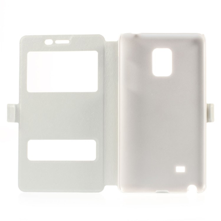 For Samsung Galaxy Note Edge N915A N915T Silk Texture Dual View Windows Leather Stand Case - White-7