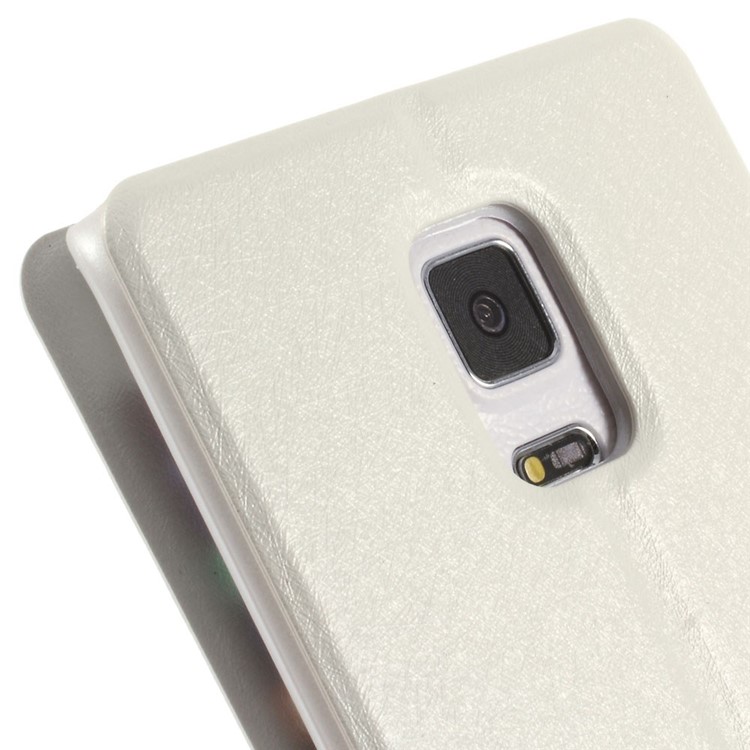 For Samsung Galaxy Note Edge N915A N915T Silk Texture Dual View Windows Leather Stand Case - White-9