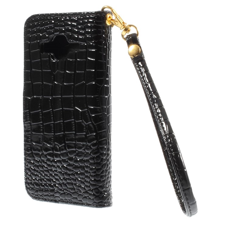 Crocodile Texture Leather Wallet Case for Samsung Galaxy Core Prime G360 - Black-2