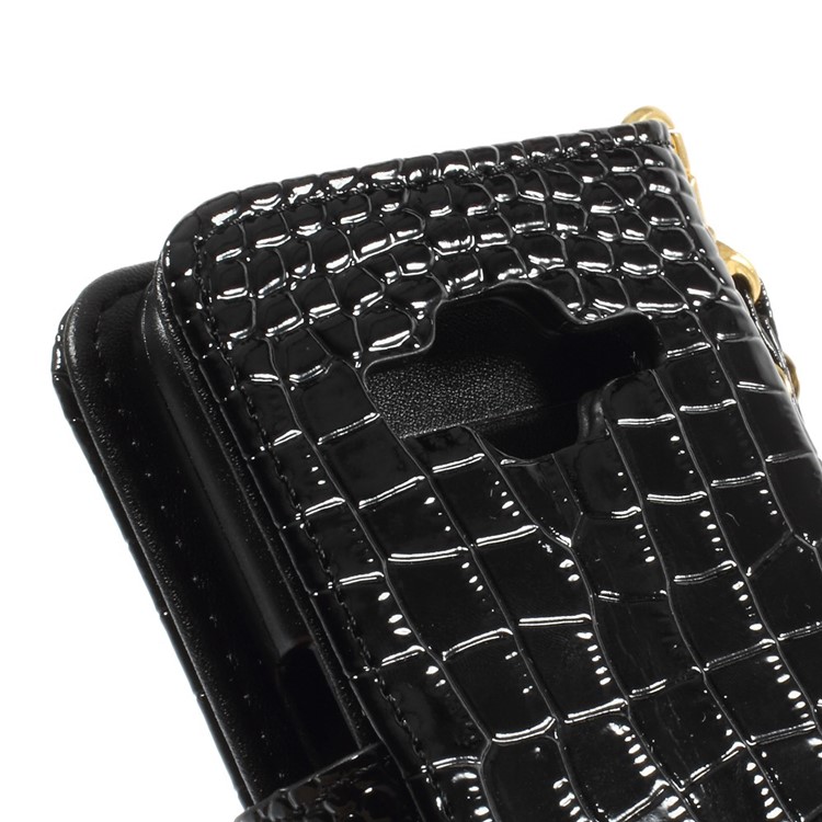 Crocodile Texture Leather Wallet Case for Samsung Galaxy Core Prime G360 - Black-9