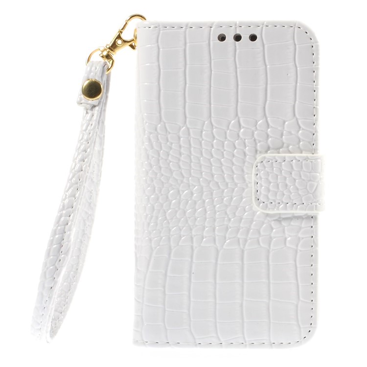 Crocodile Texture Leather Wallet Cover for Samsung Galaxy Core Prime G360 - White-3