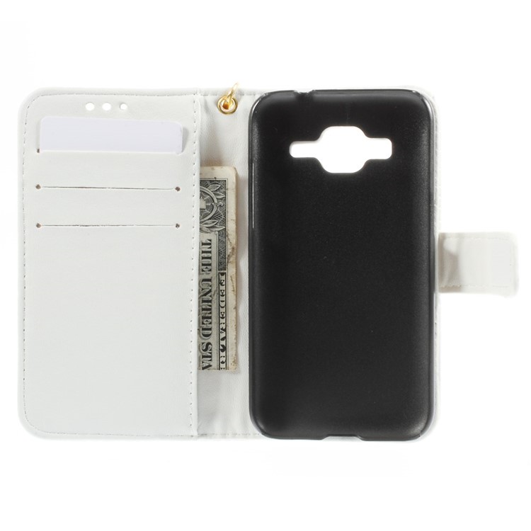 Crocodile Texture Leather Wallet Cover for Samsung Galaxy Core Prime G360 - White-6