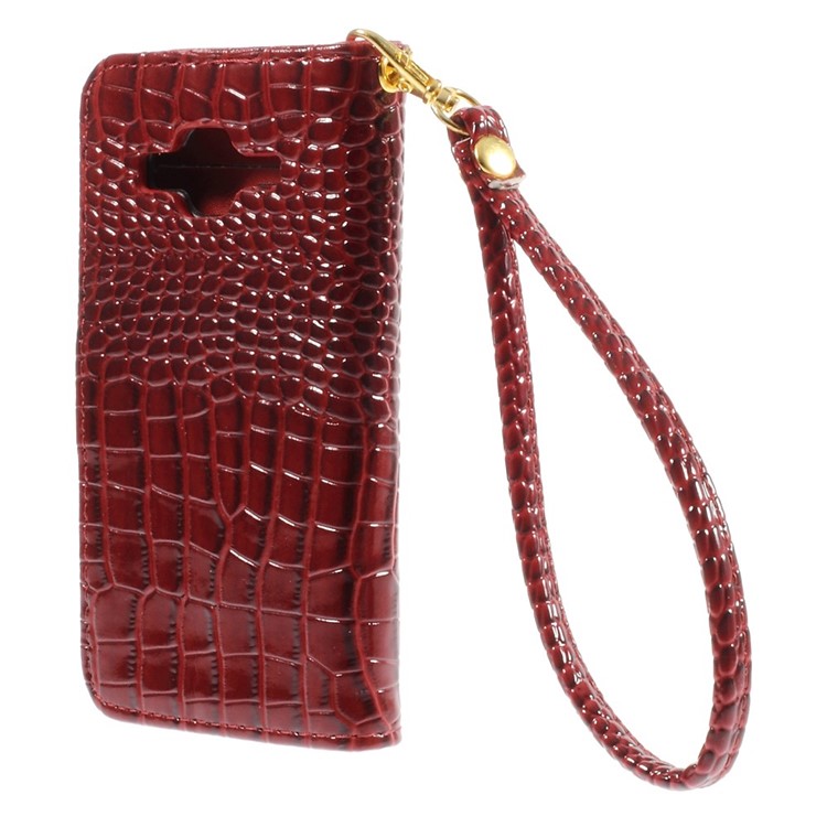 Crocodile Texture Leather Stand Case for Samsung Galaxy Core Prime G360 - Red-2