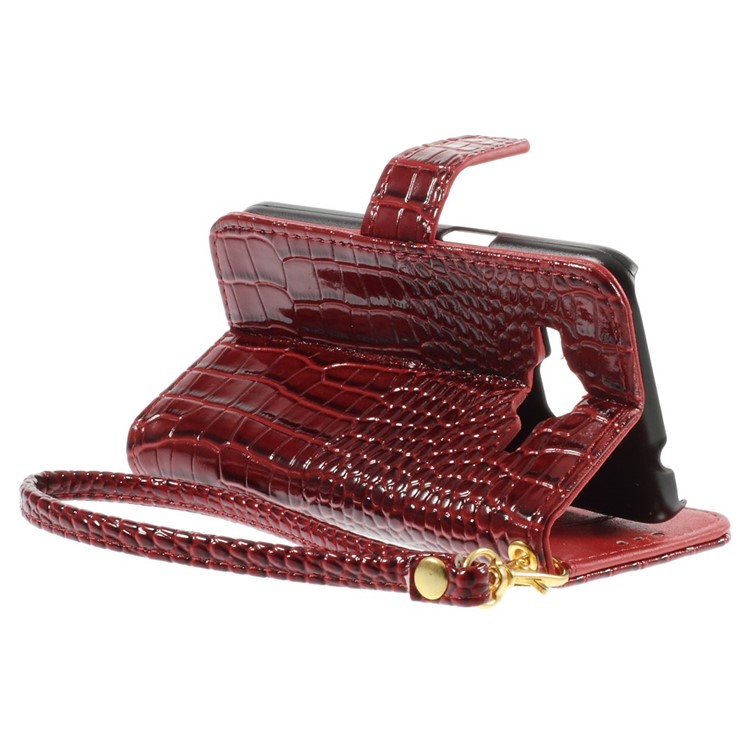 Crocodile Texture Leather Stand Case for Samsung Galaxy Core Prime G360 - Red-5