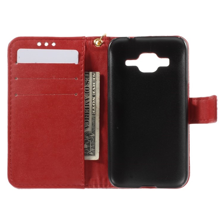Crocodile Texture Leather Stand Case for Samsung Galaxy Core Prime G360 - Red-6