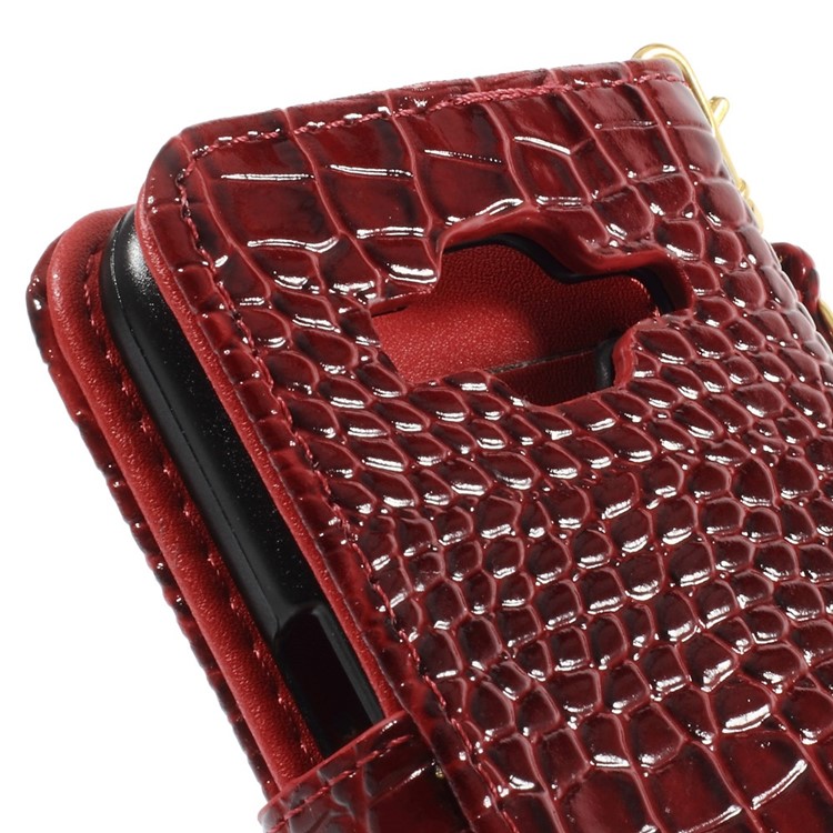 Crocodile Texture Leather Stand Case for Samsung Galaxy Core Prime G360 - Red-9