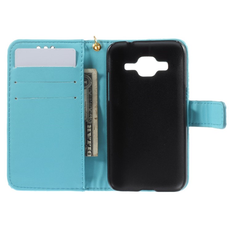 Crocodile Texture Leather Magnetic Case for Samsung Galaxy Core Prime G360 with Stand - Blue-6