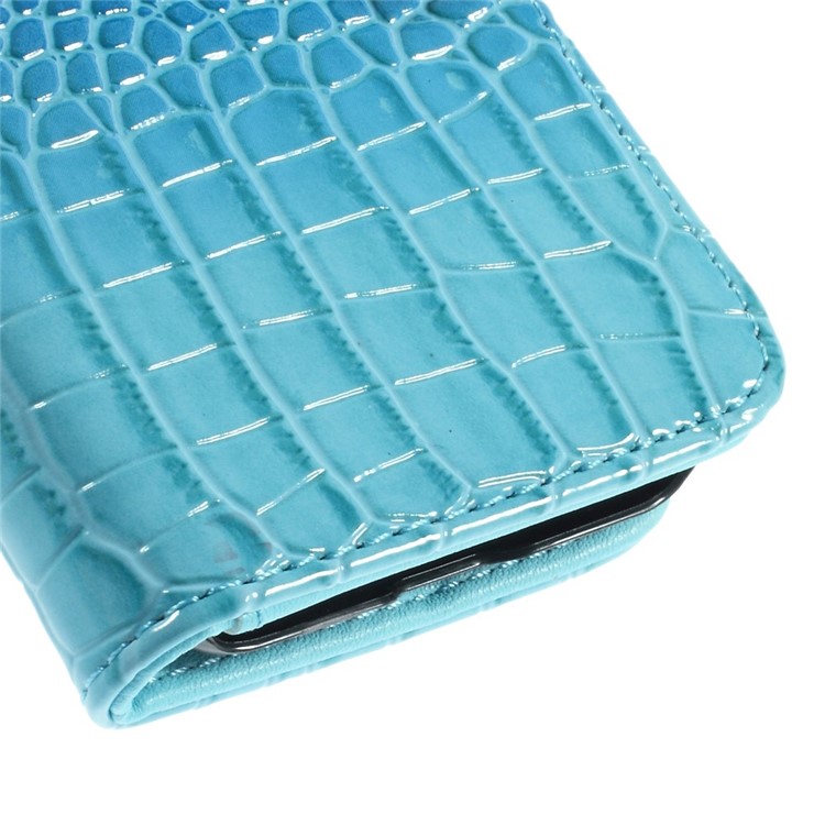 Crocodile Texture Leather Magnetic Case for Samsung Galaxy Core Prime G360 with Stand - Blue-8