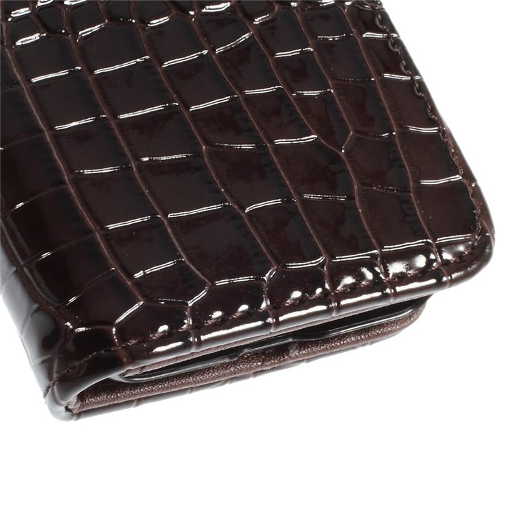 Crocodile Texture Leather Wallet Case Cover for Samsung Galaxy Core Prime G360 - Coffee-8