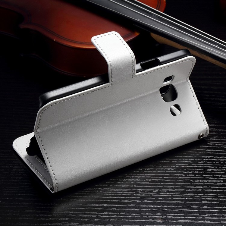 Crazy Horse Wallet Leather Case for Samsung Galaxy A3 SM-A300F with Stand - White-3