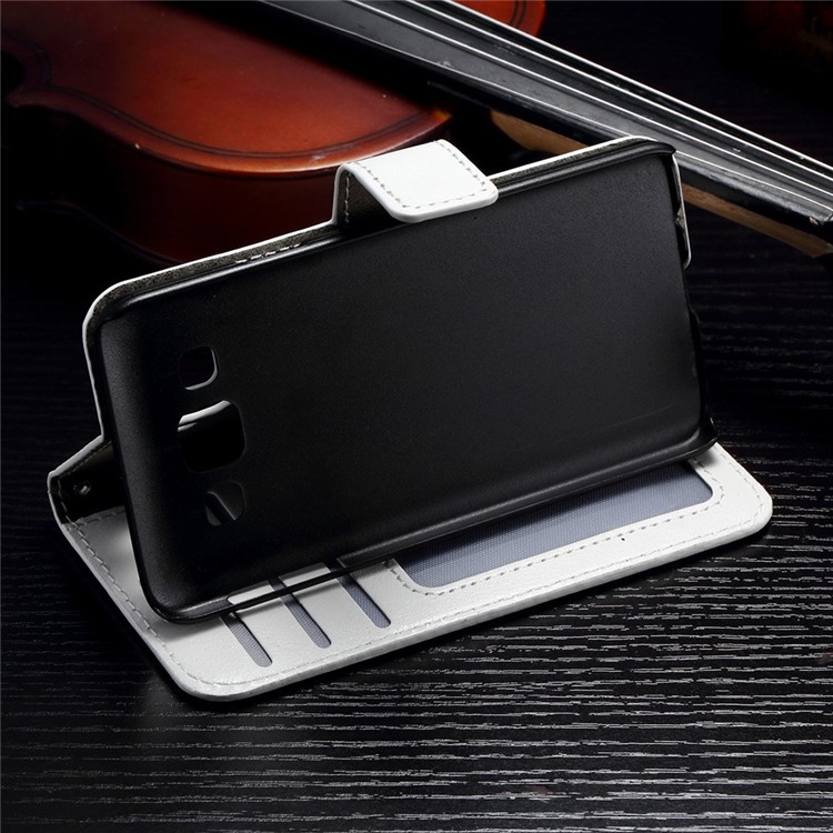 Crazy Horse Wallet Leather Case for Samsung Galaxy A3 SM-A300F with Stand - White-4