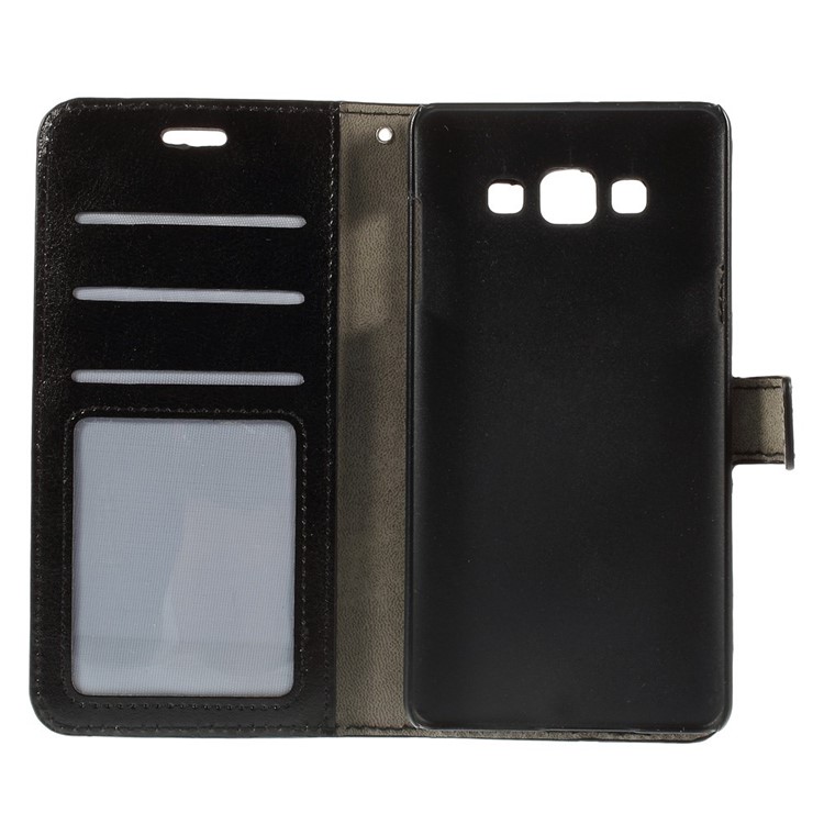 For Samsung Galaxy A7 SM-A700F Crazy Horse Leather Wallet Case - Black-9