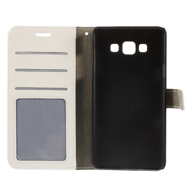 Crazy Horse Skin Leather Wallet Case for Samsung Galaxy A7 SM-A700F - White-10