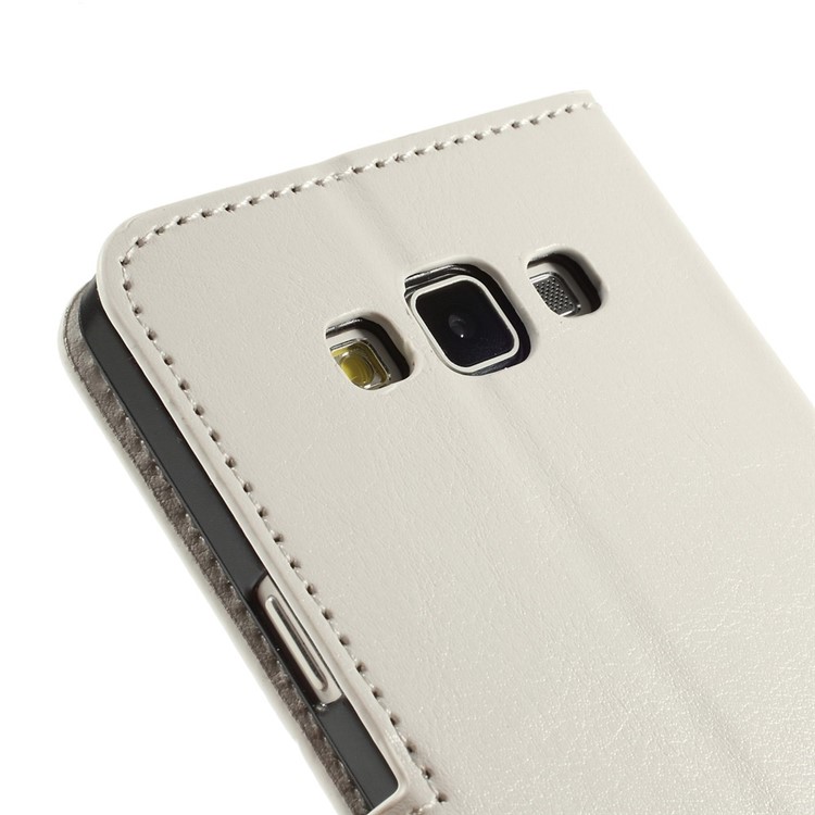 Crazy Horse Skin Leather Wallet Case for Samsung Galaxy A7 SM-A700F - White-8