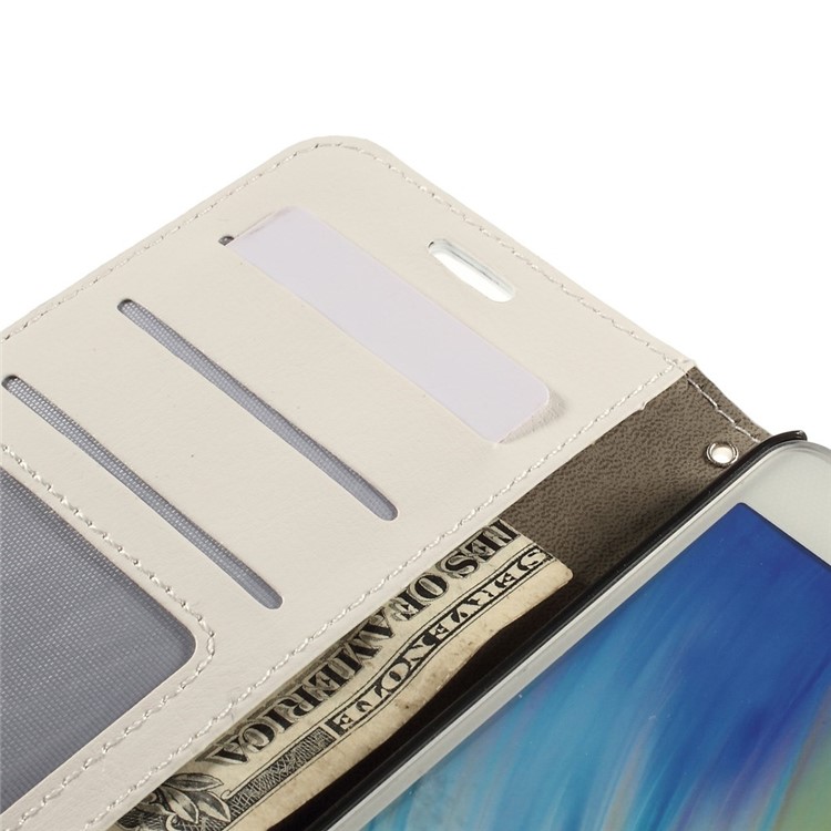 Crazy Horse Skin Leather Wallet Case for Samsung Galaxy A7 SM-A700F - White-9