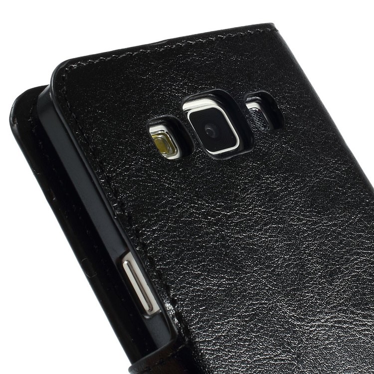 Crazy Horse Leather Wallet Case for Samsung Galaxy A5 SM-A500F - Black-8