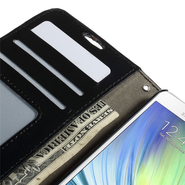 Crazy Horse Leather Wallet Case for Samsung Galaxy A5 SM-A500F - Black-9