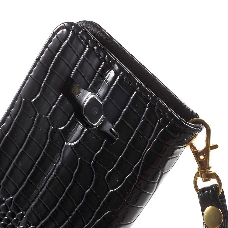 Crocodile Texture Leather Wallet Case for Samsung Galaxy Grand Prime G530H - Black-10