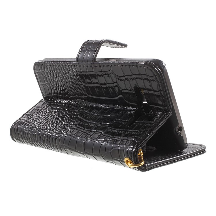 Crocodile Texture Leather Wallet Case for Samsung Galaxy Grand Prime G530H - Black-4